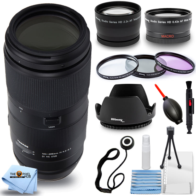 Tamron 100-400mm f/4.5-6.3 Di VC USD Lens for Nikon F - Filter Kit Bundle