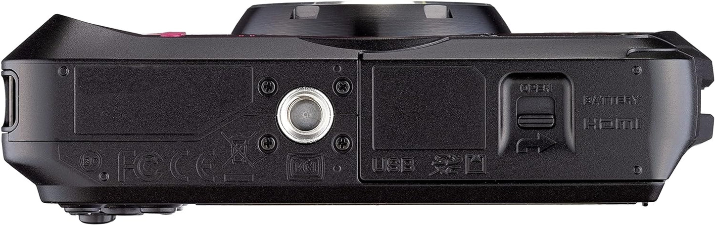 RICOH WG-7 Digitalkamera, robuste, wasser- und staubdichte 4K-Webcam (rot)