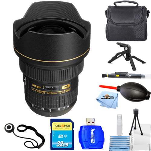 Nikon AF-S NIKKOR 14–24 mm 1:2,8G ED-Objektiv 2163 + Tasche + 32 GB + Stativpaket