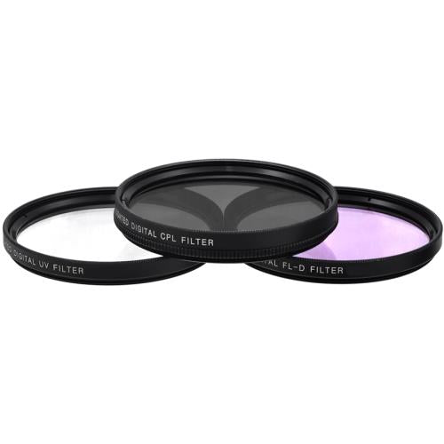 77mm 3 Piece Kit Digital UV FLD CPL Filter for Canon Nikon Pentax Sony DSLR