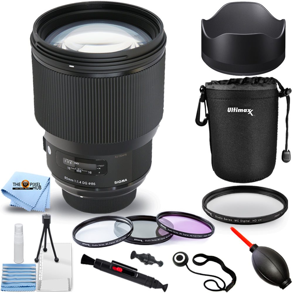 Sigma 85mm f/1.4 DG HSM Art Objektiv für Nikon F 321955 + Filter Kit Bundle