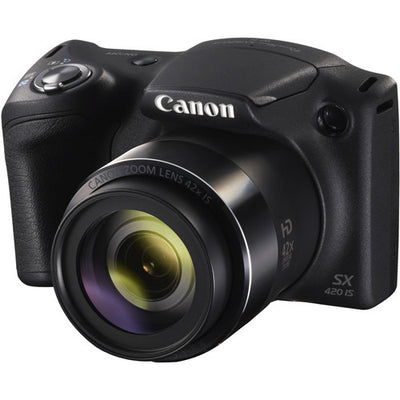 Canon PowerShot SX420 IS 20MP Digitalkamera (Schwarz) – Essential 32GB Bundle