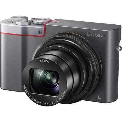 Panasonic LUMIX DC-TZ220D/ZS200D Digitalkamera (Silber) – 7-teiliges Zubehörpaket