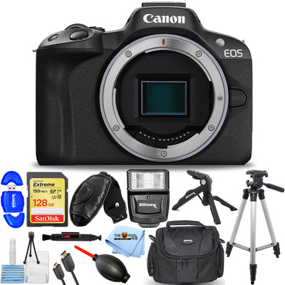 Canon EOS R50 spiegellose Kamera (Schwarz) 5811C002 – 12-teiliges Zubehörpaket