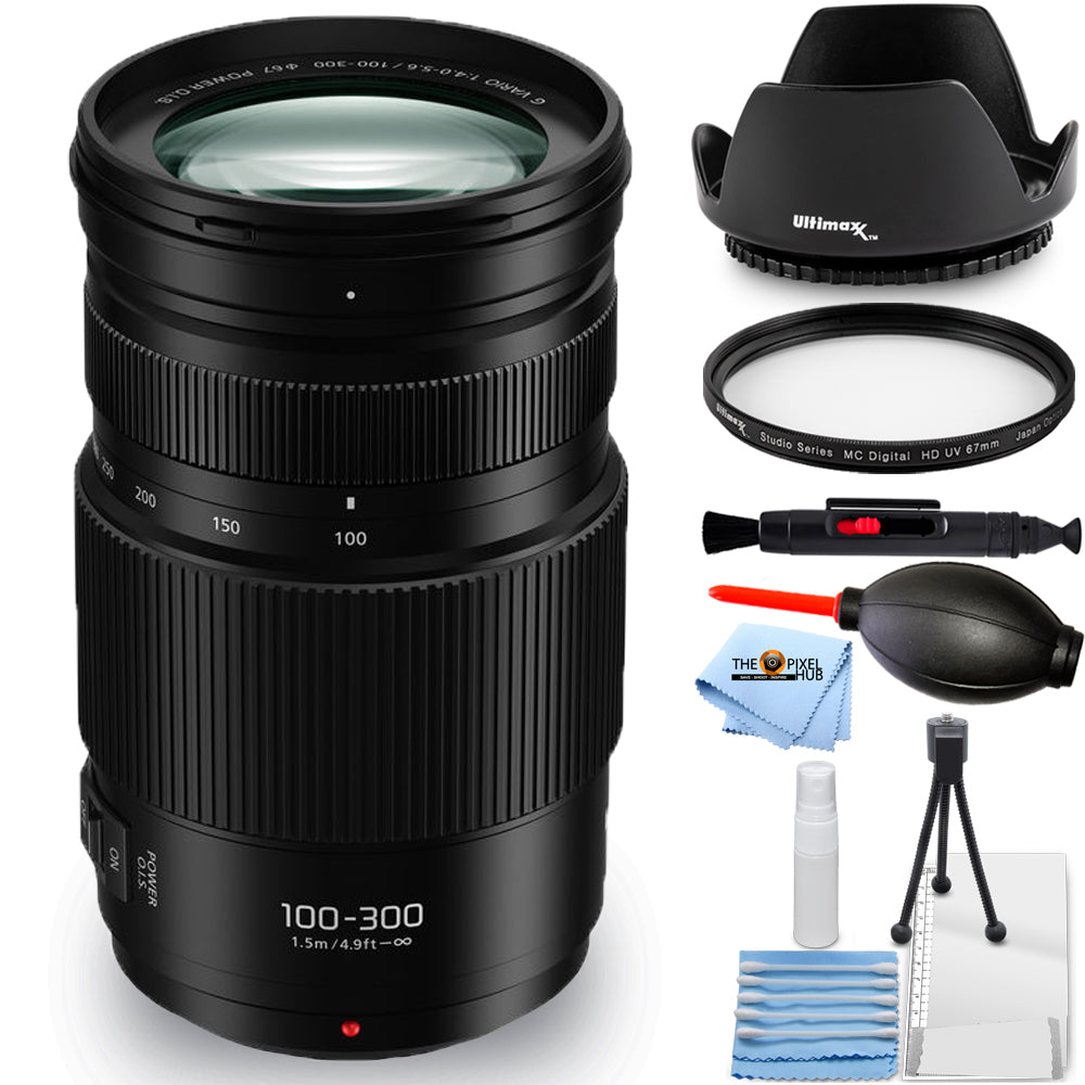 Panasonic Lumix G Vario 100–300 mm f/4–5,6 II POWER OIS-Objektiv – UV-Filterpaket