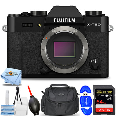 FUJIFILM X-T30 II spiegellose Kamera (schwarz) 16759615 – 7-teiliges Zubehörpaket