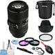 Sigma 105mm f/2.8 EX DG OS HSM Macro Lens for Canon EOS - 10PC Accessory Kit Sigma