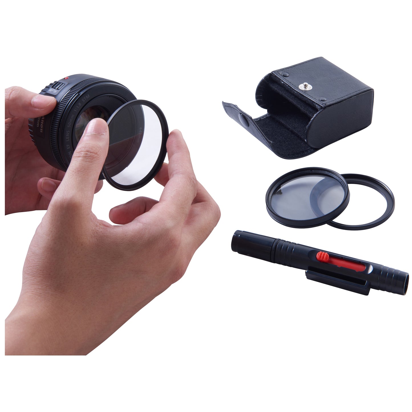 ONN 58 mm UV- und CPL-Filter + 52 mm auf 58 mm Step-Up-Ring + Linsenreinigungsstift