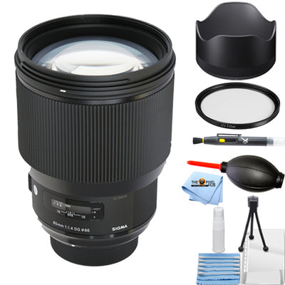 Sigma 85mm f/1.4 DG HSM Art Objektiv für Nikon F 321955 - Essential UV Filter Bundle