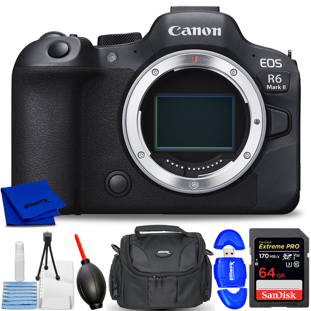 Canon EOS R6 Mark II spiegellose Kamera 5666C002 – 7-teiliges Zubehörpaket