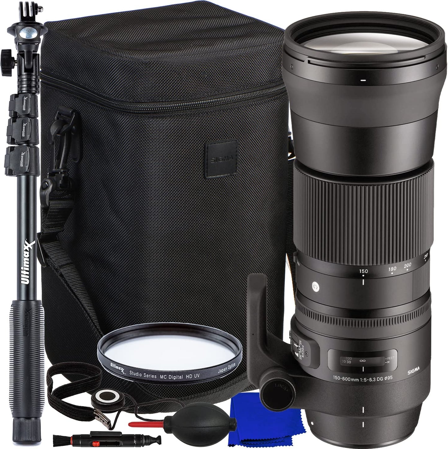 Sigma 150–600 mm f/5–6,3 DG OS HSM Contemporary-Objektiv für Canon EF – 7-teiliges Zubehörset