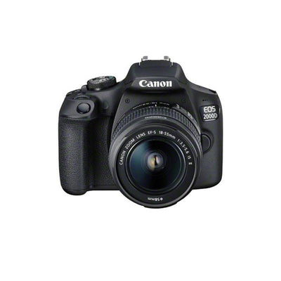 Canon EOS 2000D / Rebel T7 mit 18-55 mm IS II-Objektiv + EXT BATT + 64 GB-Paket