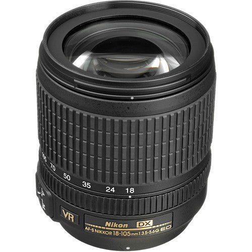 Nikon AF-S DX NIKKOR 18–105 mm 1:3,5–5,6G ED VR + Filter-Kits + Beutelpaket