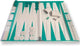 Lucite Acrylic Backgammon Set 18" Large Premium Board + Pieces (Clear Turquois) Ready Covers