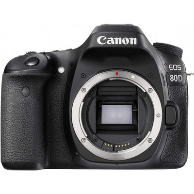 Canon EOS 80D 24,2 MP DSLR-Kamera (nur Gehäuse) + EXT BATT + 64 GB + Blitzpaket