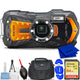 Ricoh WG-70 Digital Camera (Orange) 03873 - 7PC Accessory Bundle Ricoh