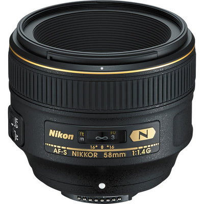 Nikon AF-S NIKKOR 58mm f/1.4G Lens - 2210 Starter UV Filter Bundle