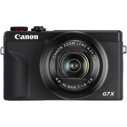 Canon PowerShot G7 X Mark III Digitalkamera (Schwarz) + 32 GB + LED-Lichtpaket