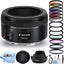 Canon EF 50mm f/1.8 STM Objektiv + 6-teiliges Filterset + Makro-/Nahaufnahme-Objektive im Paket