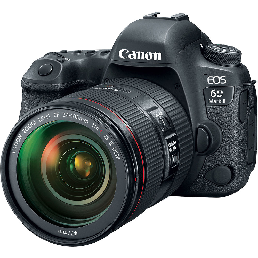 Canon EOS 6D Mark II DSLR-Kamera mit 24-105 mm f/4-Objektiv – 7-teiliges Zubehörpaket