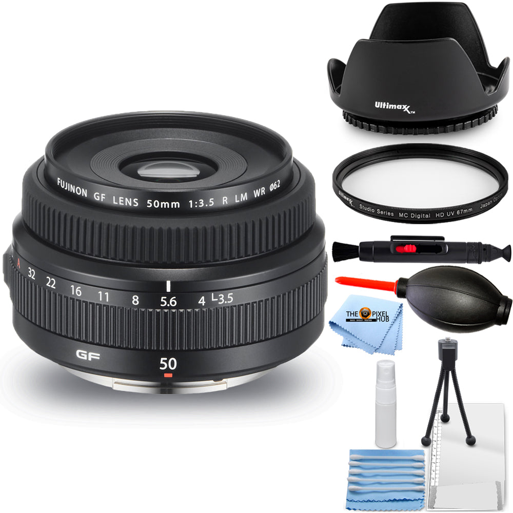 FUJIFILM GF 50mm f/3.5 R LM WR Lens 600021097 - 7PC Accessory Bundle