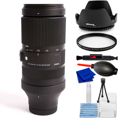 Sigma 100–400 mm f/5–6,3 DG DN OS Contemporary-Objektiv für Sony E 7-teiliges Zubehör-Set