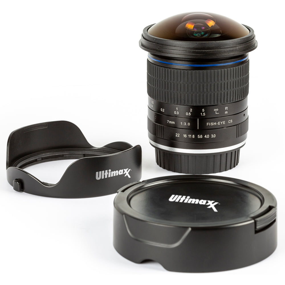 ULTIMAXX 7mm f/3.0 asphärisches Fischaugenobjektiv für Sony NEX DSLRs - Ultra-Weitwinkel