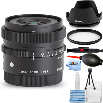 Sigma 24 mm f/3,5 DG DN Contemporary-Objektiv für Sony E – Essential UV-Filterpaket