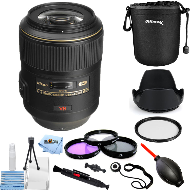 Nikon AF-S VR Micro-NIKKOR 105 mm 1:2,8G IF-ED-Objektiv 2160 – Filter-Kit-Paket