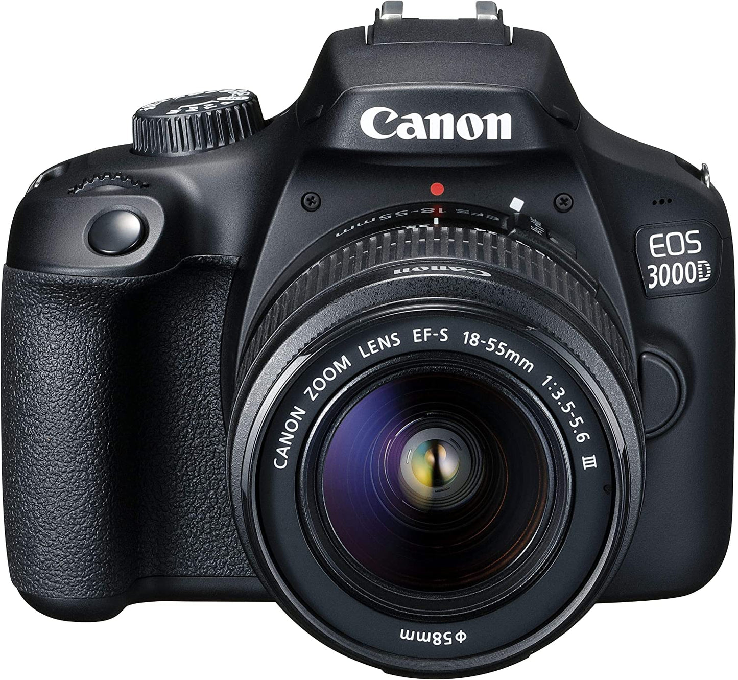 Canon EOS 3000D / T100 DSLR mit 18-55 mm III-Objektiv + 64 GB + Blitz + Stativpaket