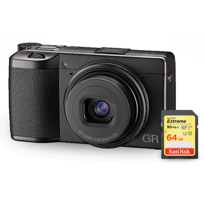 Ricoh GR III Digitalkamera 15039 + Sandisk Extreme 64GB SD-Paket