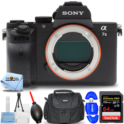 Spiegellose Digitalkamera Sony Alpha a7 II (nur Gehäuse) – 7-teiliges Zubehörpaket