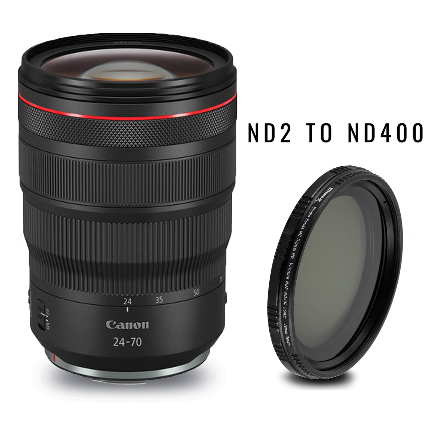 Canon RF 24-70mm f/2.8L IS USM Objektiv 3680C002 + VND-Filter ND2-ND400