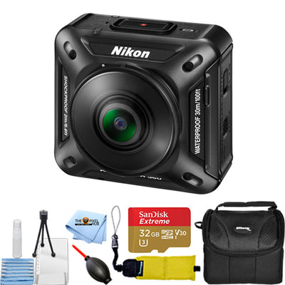 Nikon KeyMission 360 4K Action-Kamera (Schwarz) 26513 + SanDisk 32 GB Action-Paket