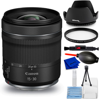 Canon RF 15–30 mm f/4,5–6,3 IS STM-Objektiv (Neu in weißer Box) – 7-teiliges Zubehörpaket