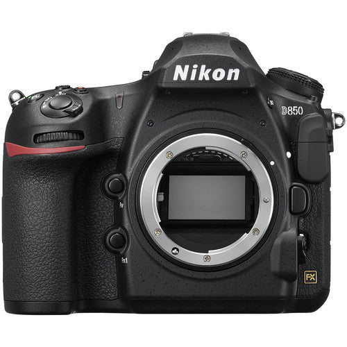 Nikon D850 DSLR-Kamera (nur Gehäuse) 1585 32 GB + Blitz + Stative Pro Bundle