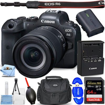 Canon EOS R6 Mirrorless Digital Camera with 24-105mm f/4-7.1 Lens - 64GB Bundle