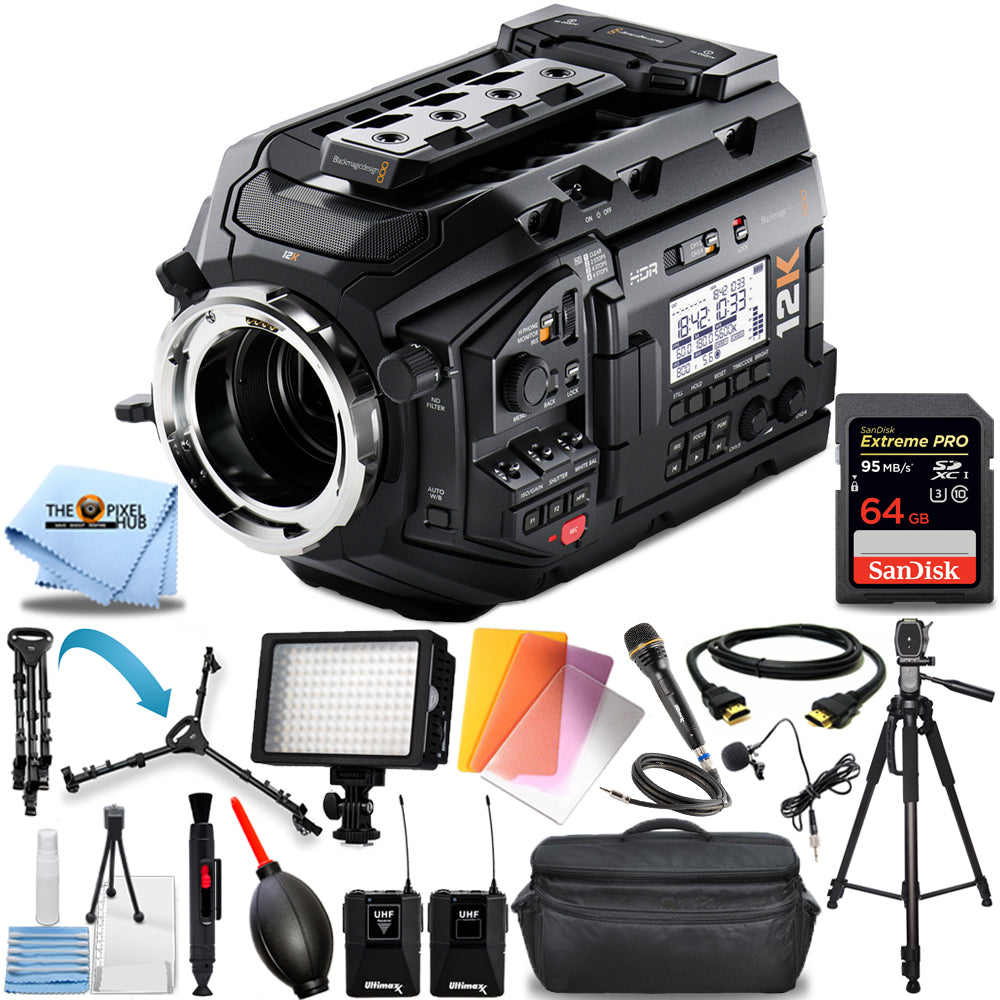 Blackmagic Design URSA Mini Pro 12K (PL) + 64 GB + Mikrofonsystem-Kit + Stativpaket