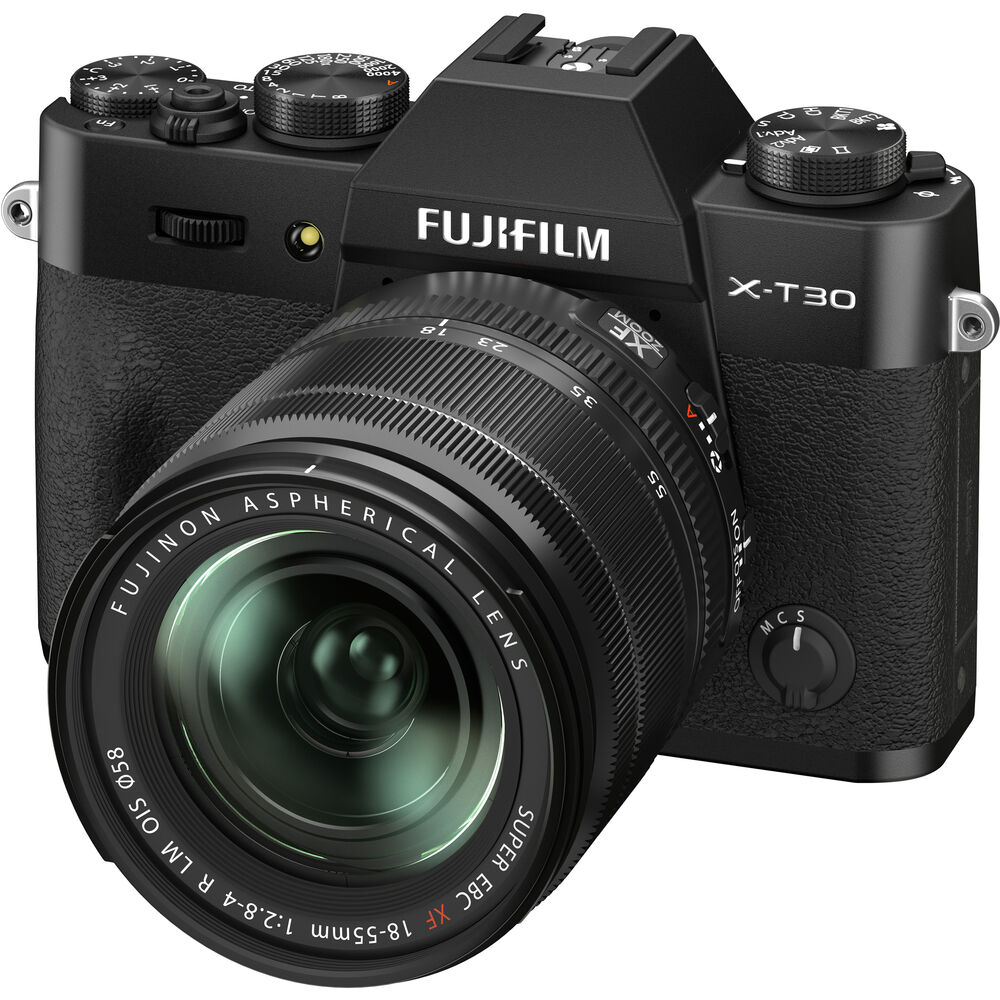 FUJIFILM X-T30 II spiegellose Kamera und 18-55-mm-Objektiv, schwarz – 7-teiliges Zubehörset