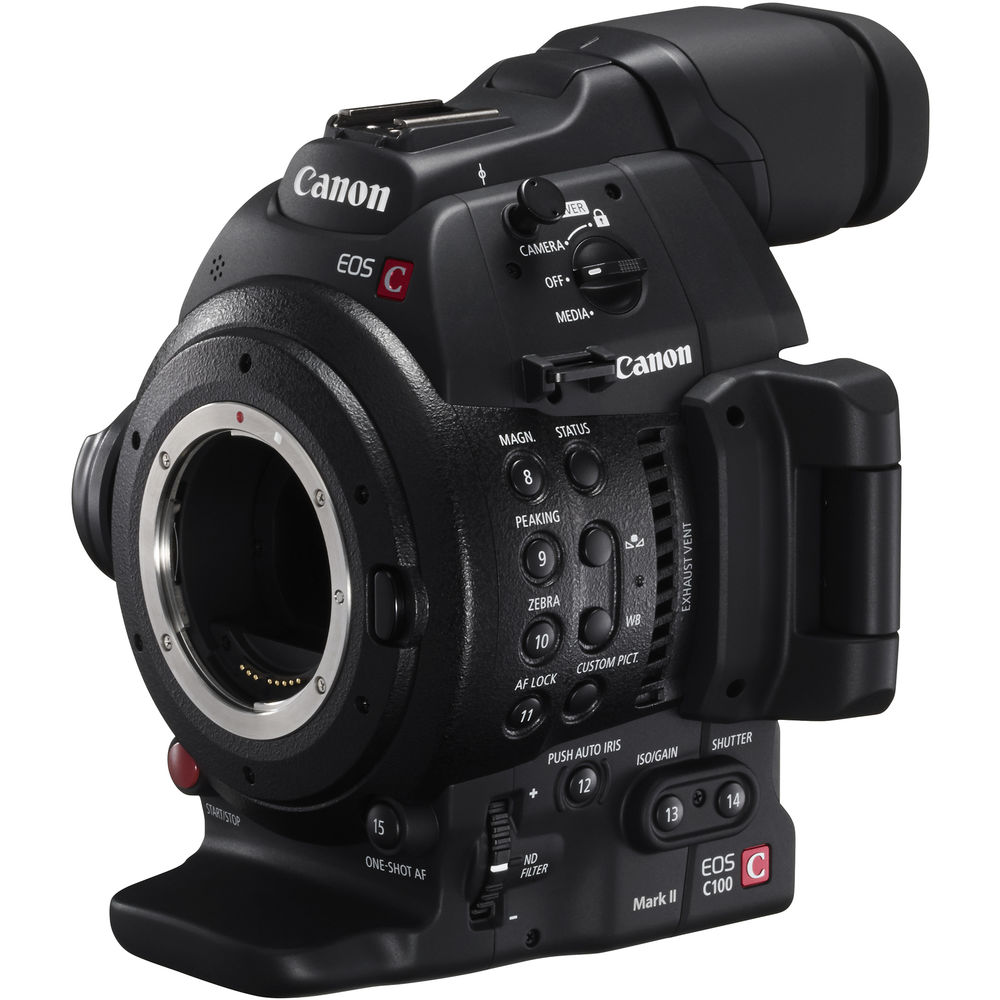 Canon EOS C100 Mark II Cinema EOS-Kamera mit Dual Pixel CMOS AF-Gehäuse, 128 GB-Paket