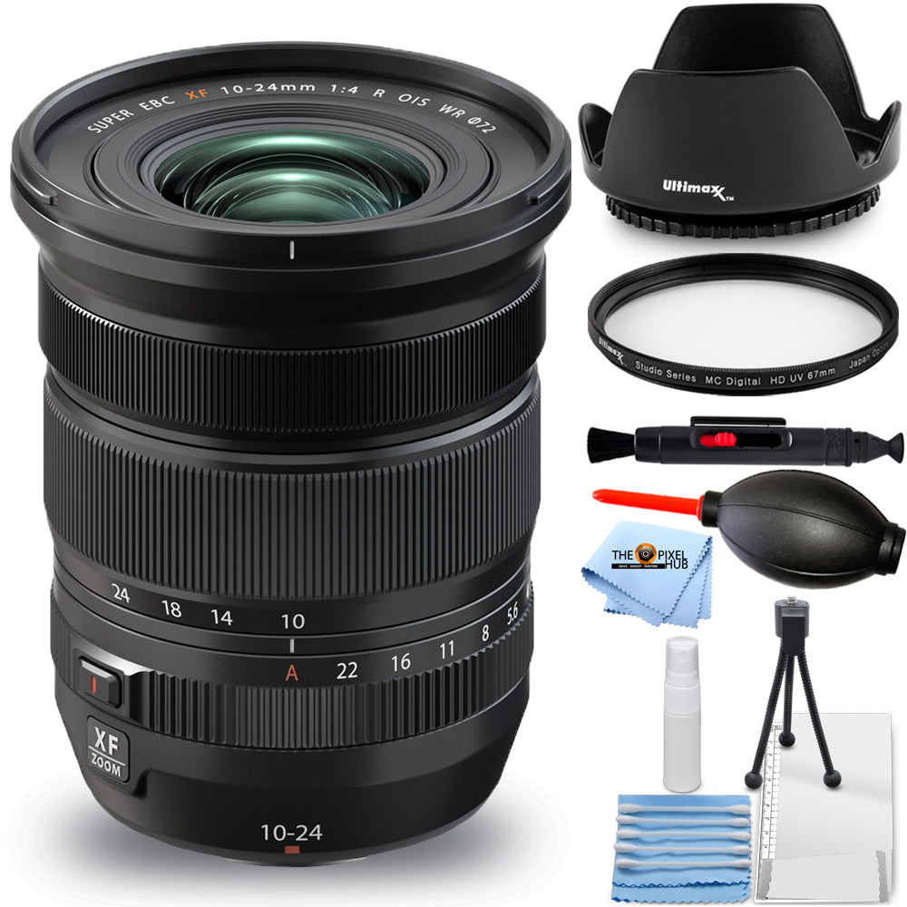 FUJIFILM XF 10-24mm f/4 R OIS WR Lens 16666753 - 7PC Accessory Bundle