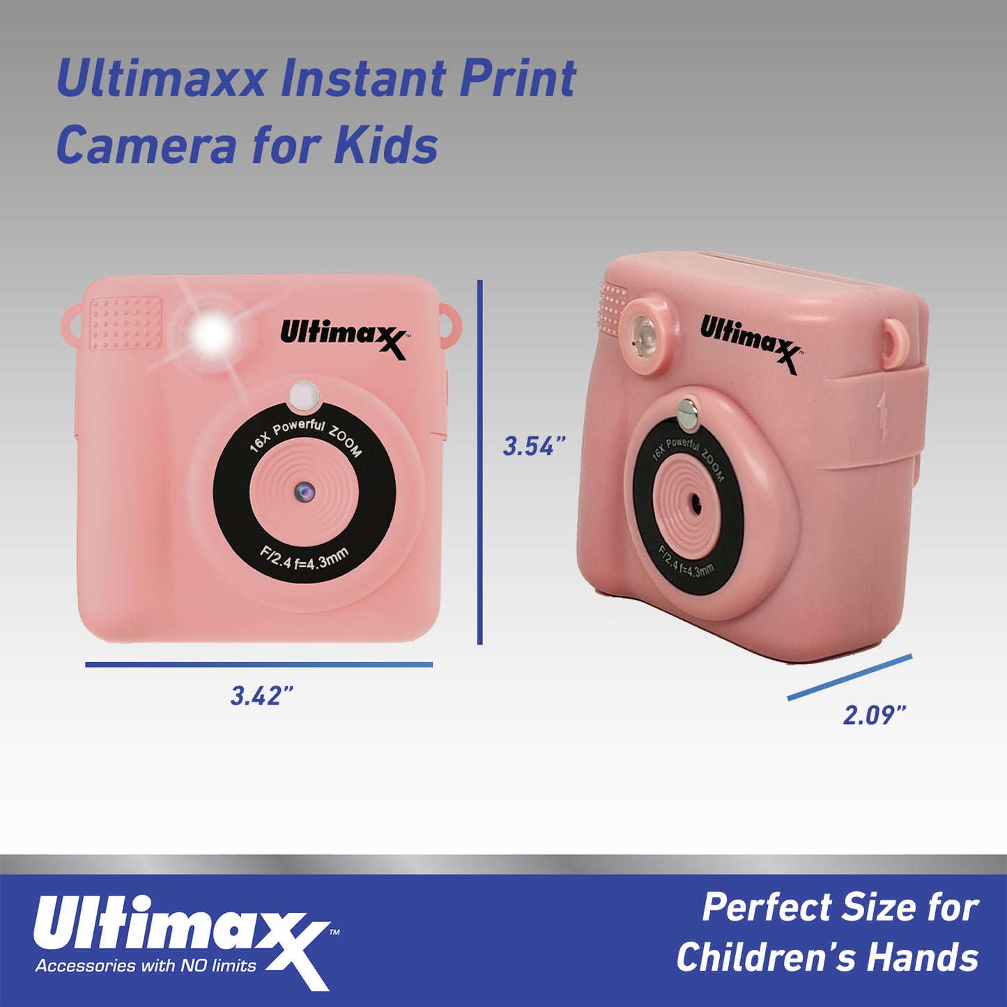 Ultimaxx Instant Print Camera for Kids Teens ages 8-12 Beginners with 3 Printing Paper Rolls 32GB Micro SD Holiday Christmas Gift Kit