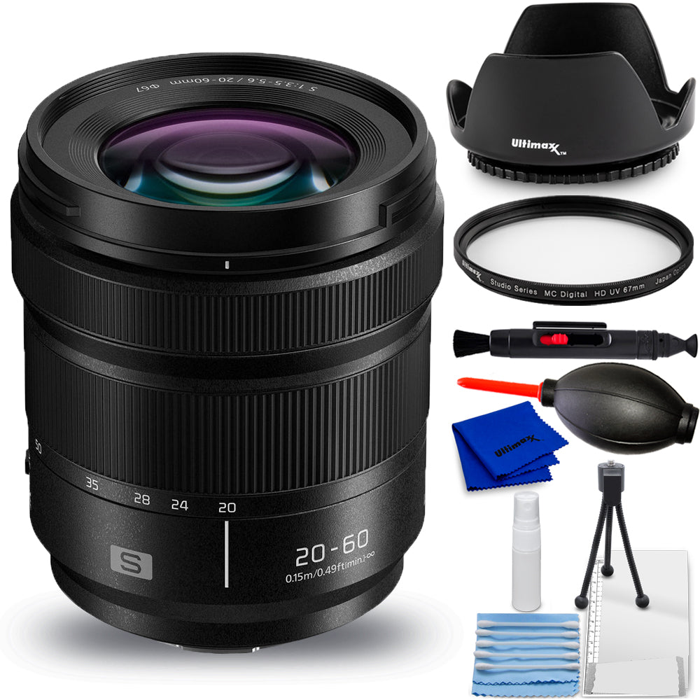 Panasonic Lumix S 20-60mm f/3.5-5.6 Lens S-R2060 - 7PC Accessory Bundle