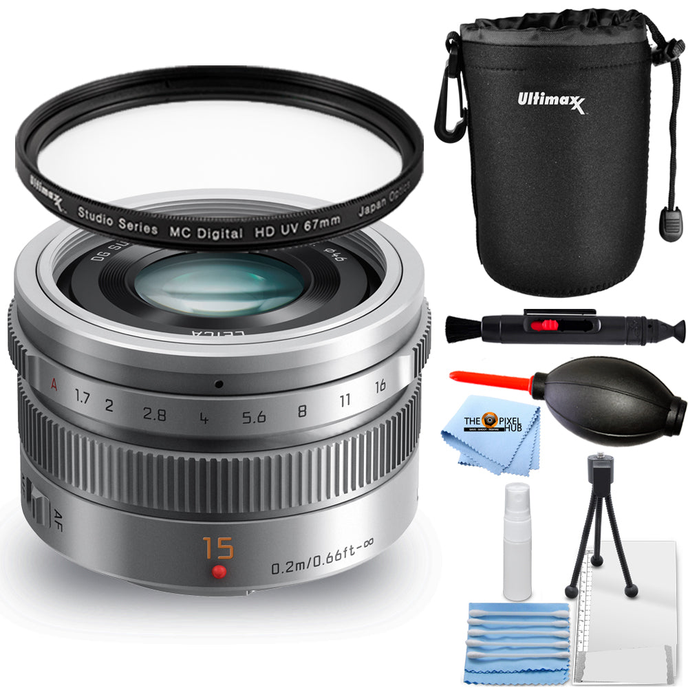 Panasonic LUMIX G Leica DG Summilux 15 mm f/1,7 ASPH. Objektiv Silber – UV-Paket