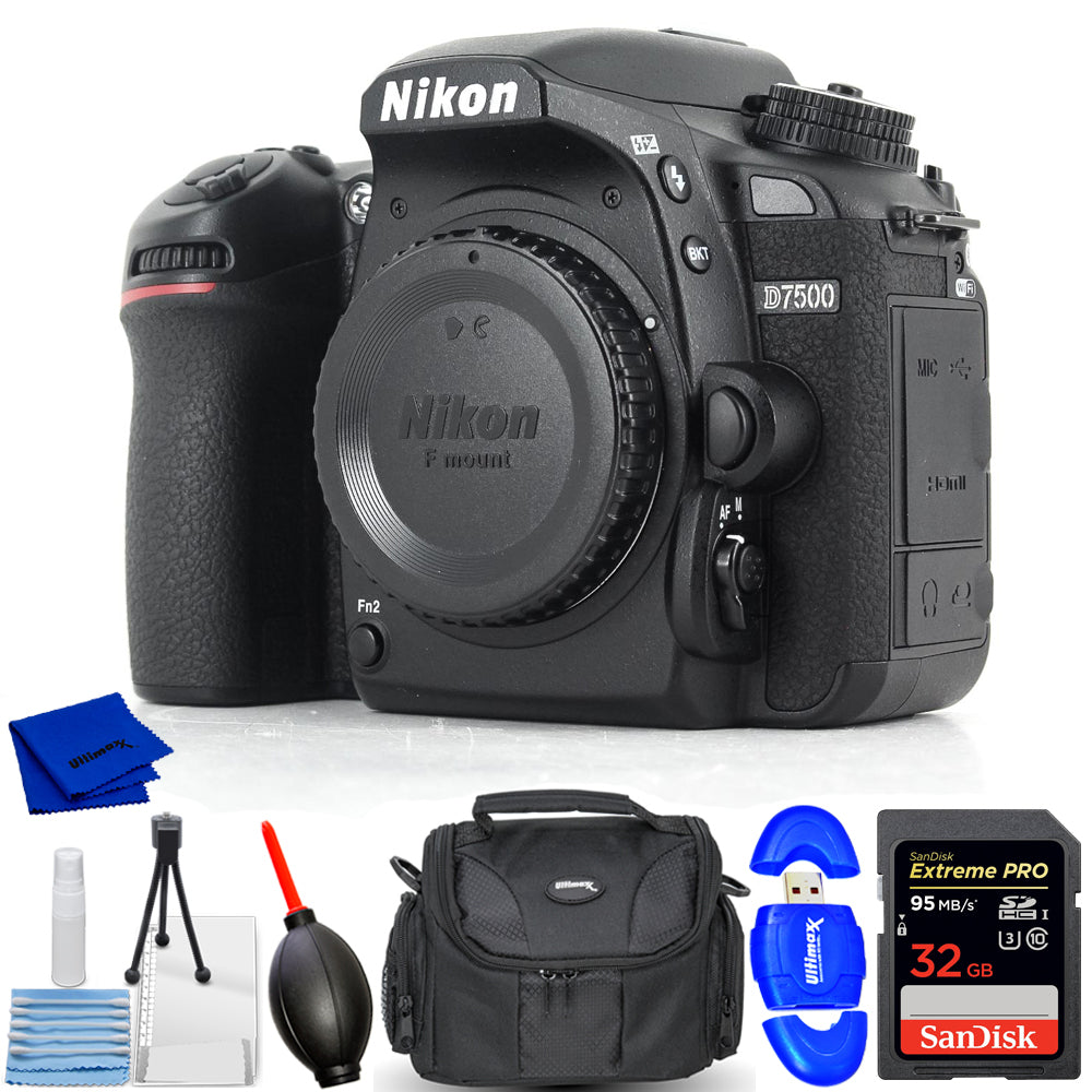 Nikon D7500 DSLR-Kamera (nur Gehäuse) 1581 – 7-teiliges Zubehörpaket