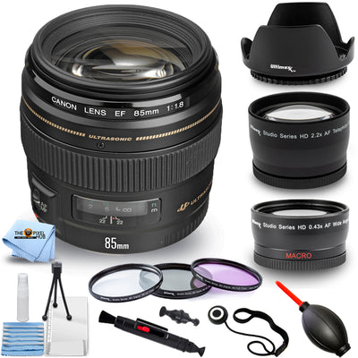 Canon EF 85mm f/1.8 USM Objektiv 2519A003 - 10-teiliges Zubehörpaket