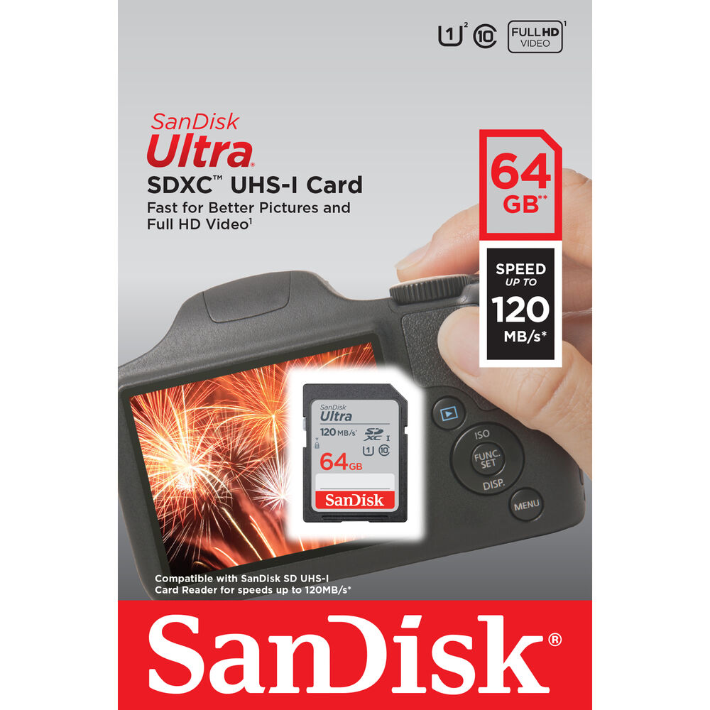 SanDisk 64 GB Ultra UHS-I SDXC-Speicherkarte – SDSDUN4-064G-AN6IN