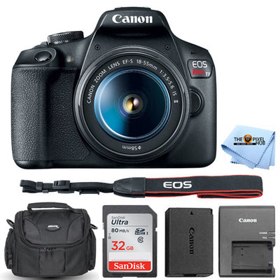 Canon EOS Rebel T7 DSLR mit 18-55 mm IS II 2727C002 + 32 GB + Gadget-Tasche im Paket