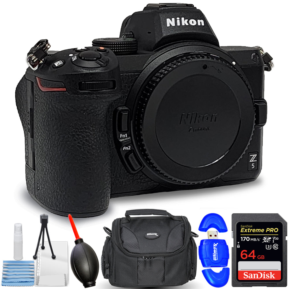 Nikon Z 5 spiegellose Digitalkamera (nur Gehäuse) 1649 + 64 GB + Gadget-Tasche im Paket