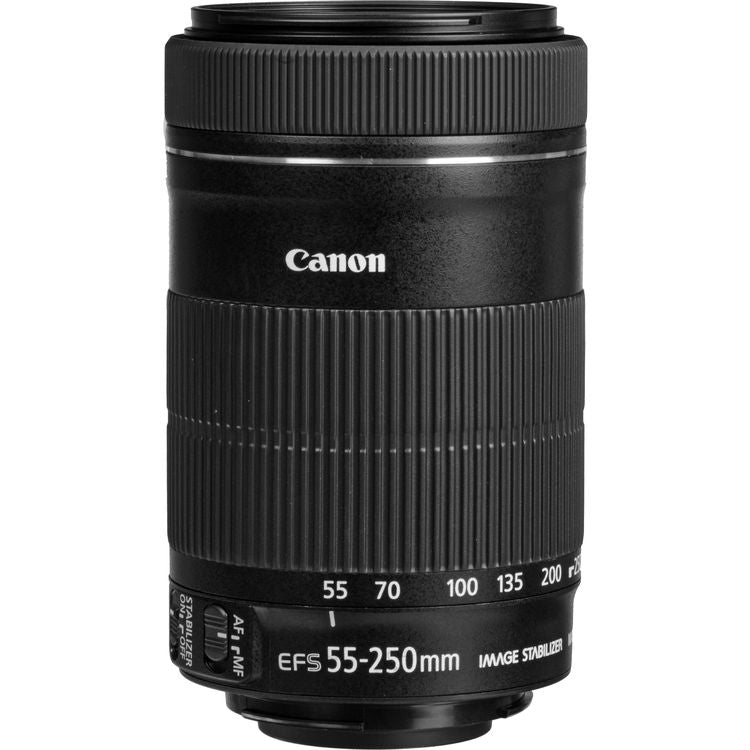 Canon EF-S 55-250mm f/4-5.6 IS STM Lens 8546B002 - 7PC Accessory Bundle